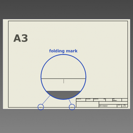 Border to fold drawings DIN-A
